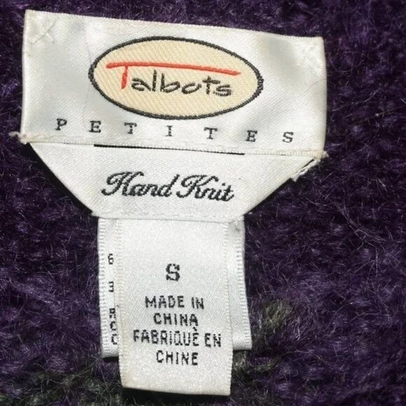 Vintage 90s Hand Knit Mohair Cardigan Sweater - Picture 3 of 6